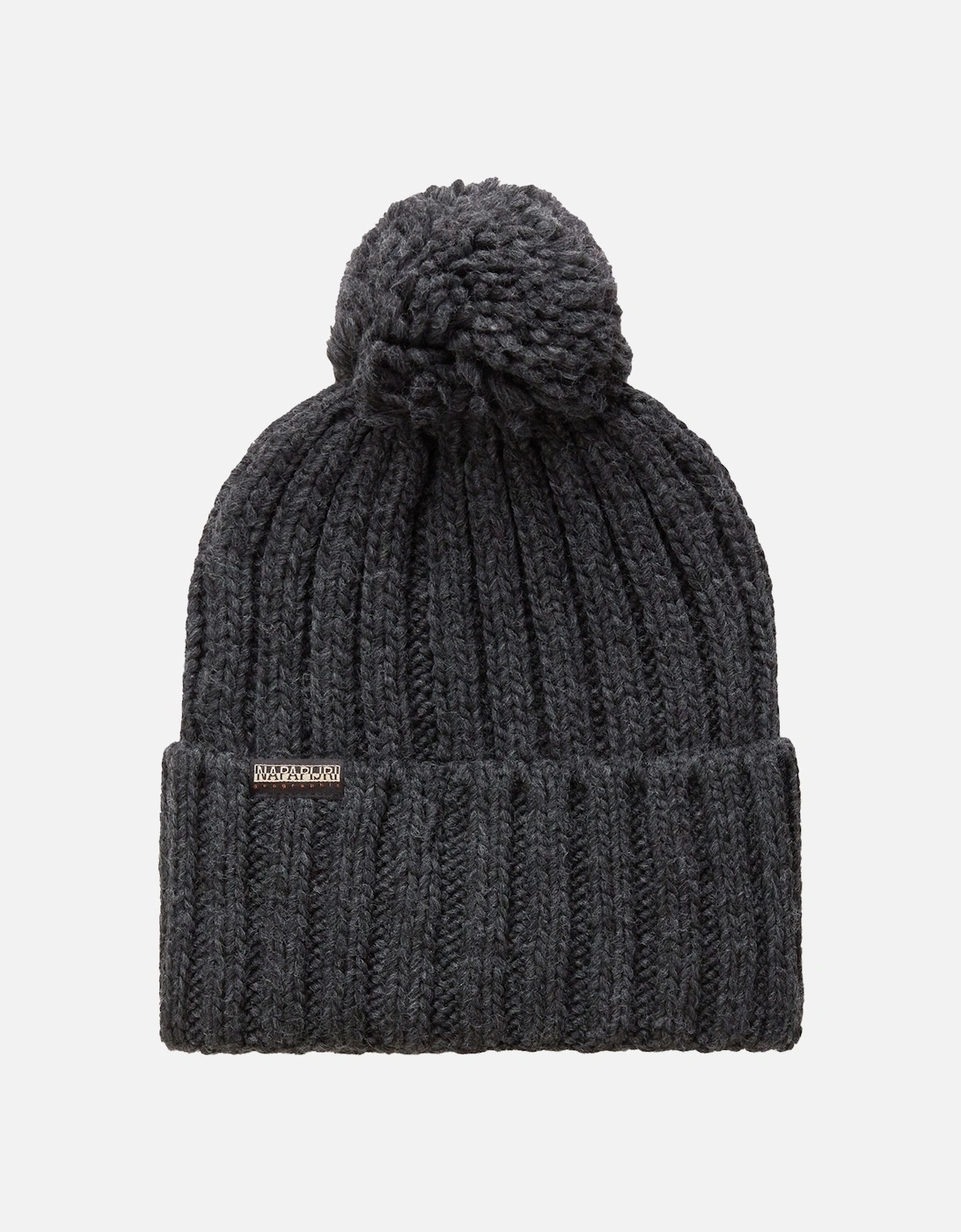 Semiury Bobble Beanie Hat Dark Grey Mel