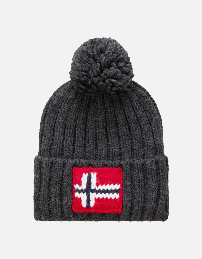 Semiury Bobble Beanie Hat Dark Grey Mel