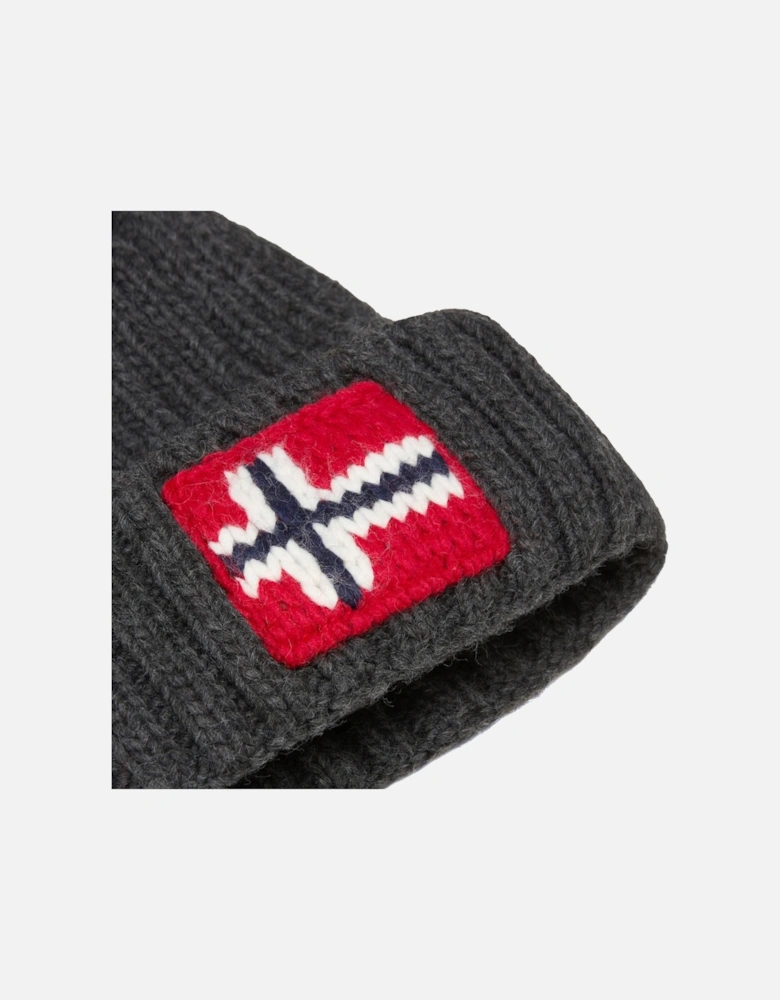 Semiury Bobble Beanie Hat Dark Grey Mel