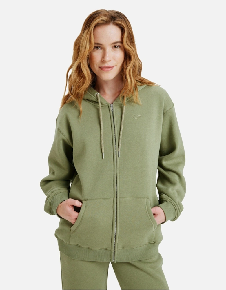 Womens Surf Stoked Relaxed Zip Up Hoodie