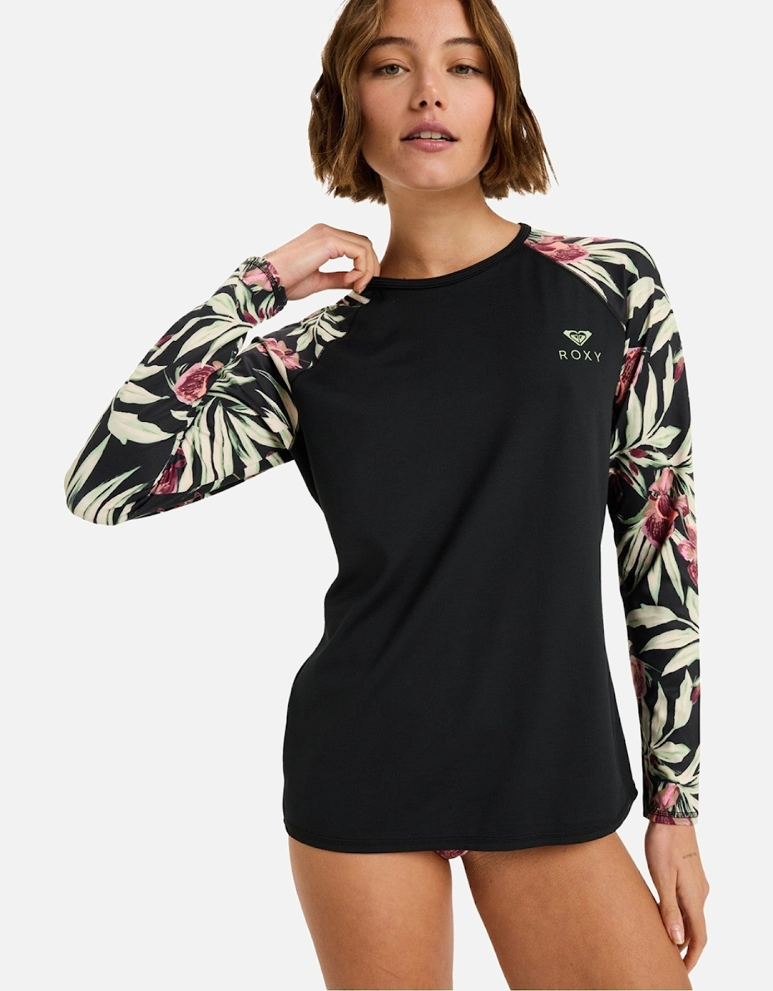 Womens Basic Mix Long Sleeve Rash Vest, 2 of 1