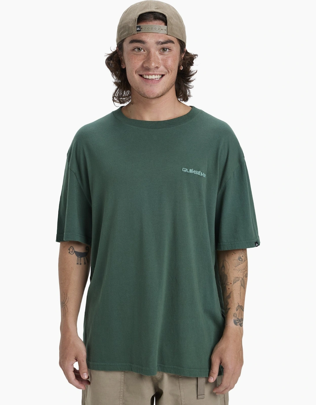 Quiksilver Men's Quiksilver Mens Salt Water Short Sleeve T-Shirt - China Blue - Green