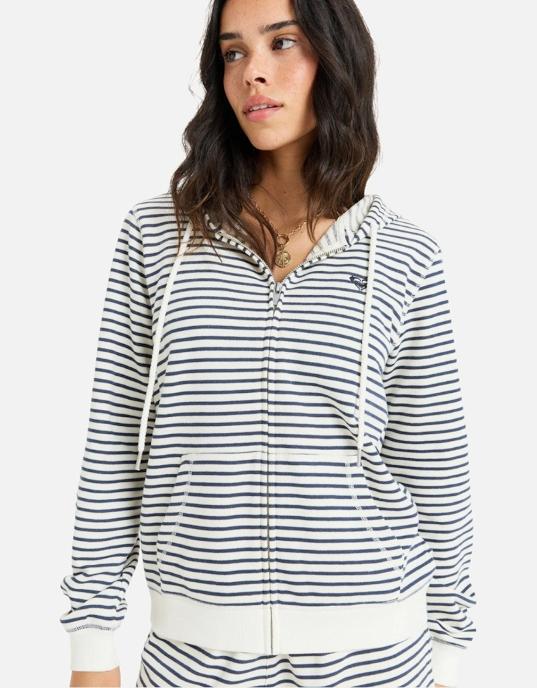 Womens Perfect Stripe Zip Up Hoodie