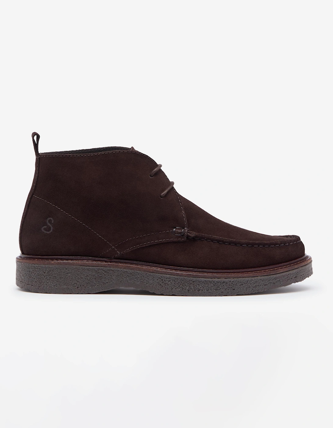 Xixona Mens Calf Suede Moccasin Boots - Chocolate, 2 of 1