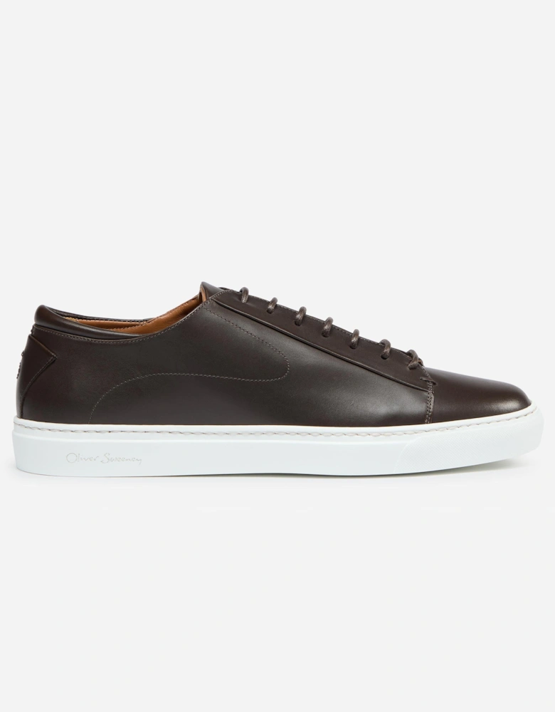 Sirolo Mens Calf Leather Lightweight Trainers - Dark Brown