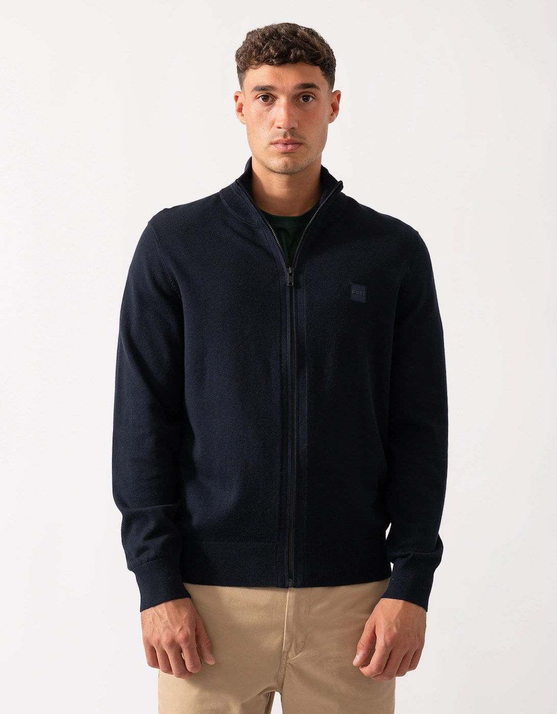 BOSS Orange Kanozip Mens Full Zip Jumper - Dark Blue 404, 2 of 1
