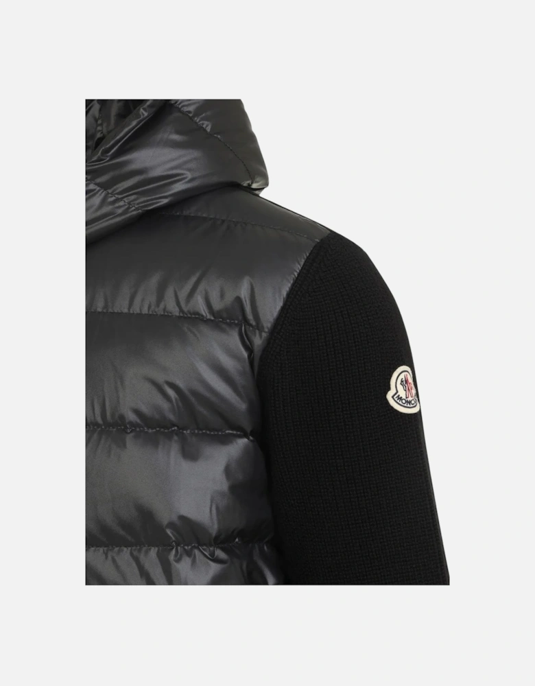 Hooded Hybrid Cardigan Black