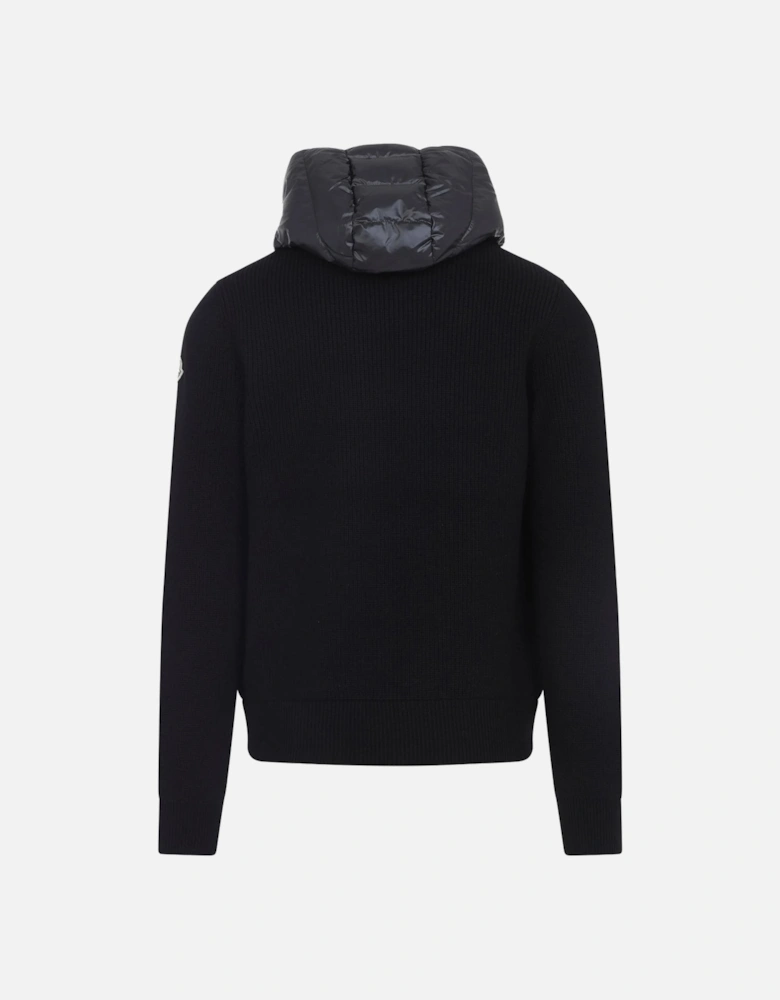Hooded Hybrid Cardigan Black