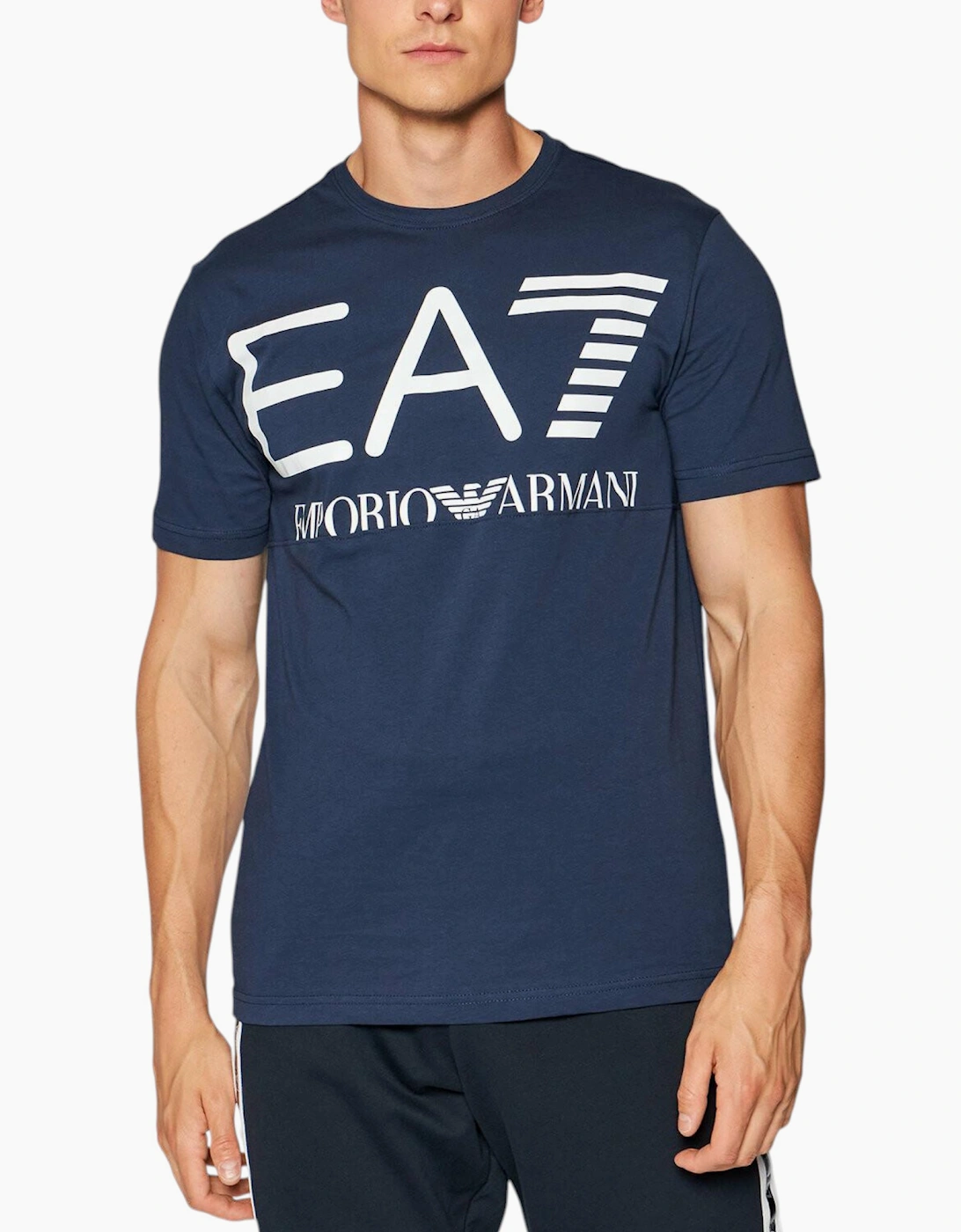 Armani EA7 6KPT23 Mens T Shirts Crew Neck Emporio Armani Tee Casual Summer Cotton Tops - Navy
