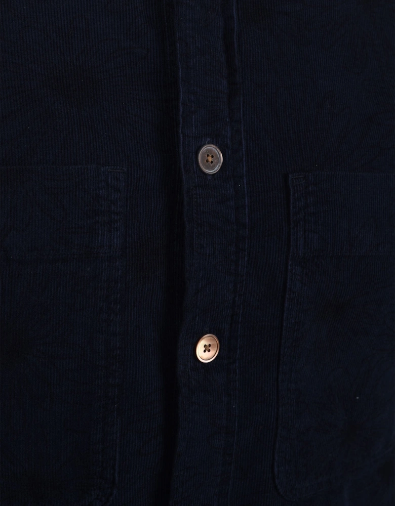 Casual Fit Corduroy Floral Shirt Dark Navy