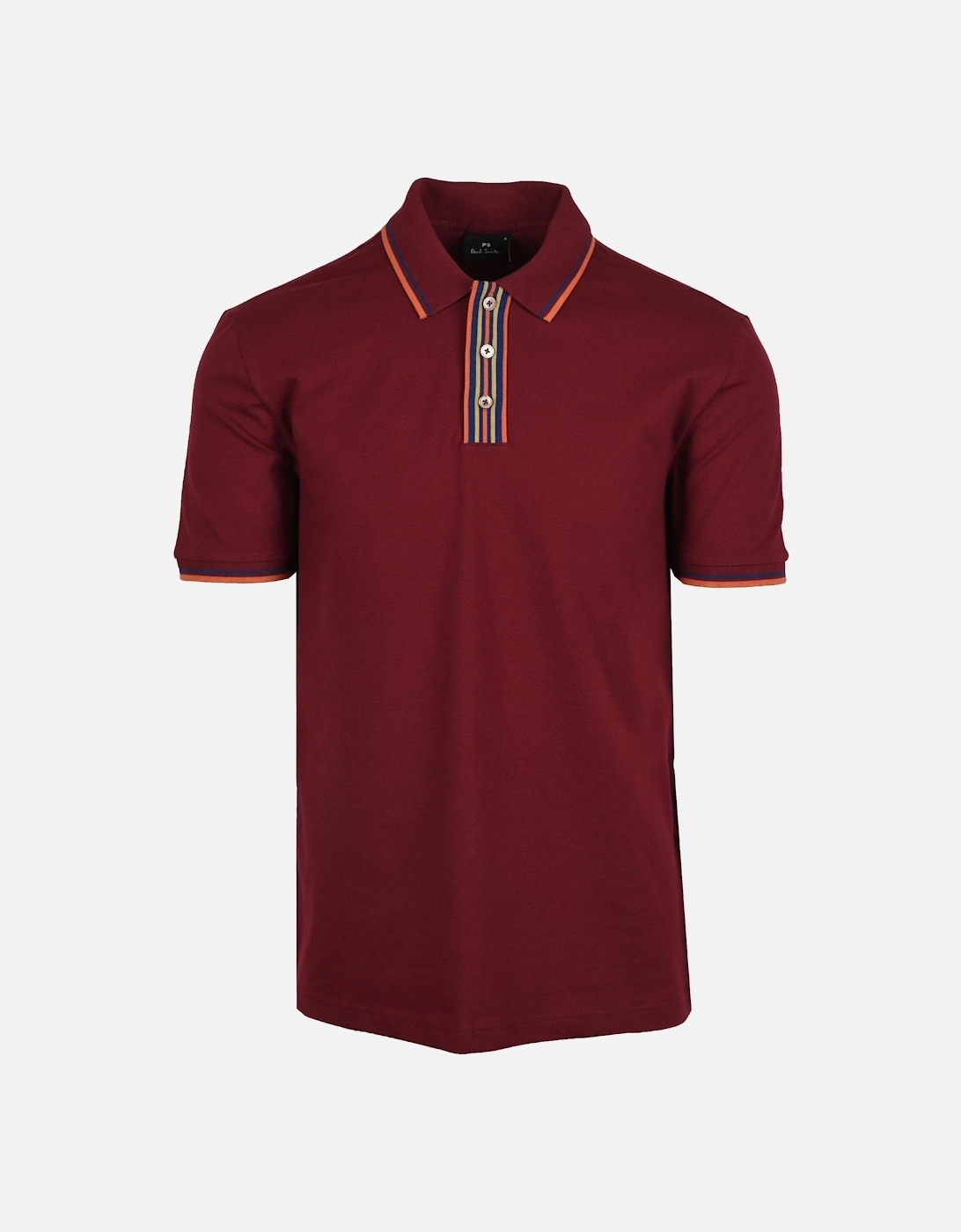 Reg Fit Stripe Placket Polo Burgundy, 4 of 3