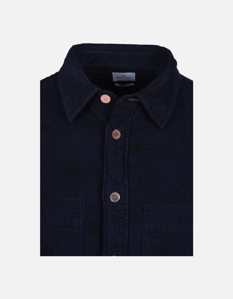 Casual Fit Corduroy Floral Shirt Dark Navy