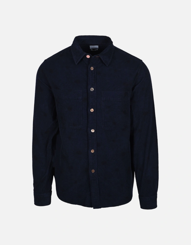 Casual Fit Corduroy Floral Shirt Dark Navy
