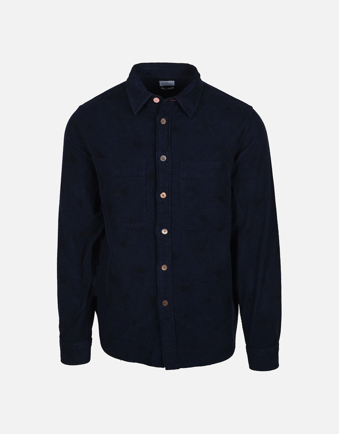Casual Fit Corduroy Floral Shirt Dark Navy, 6 of 5