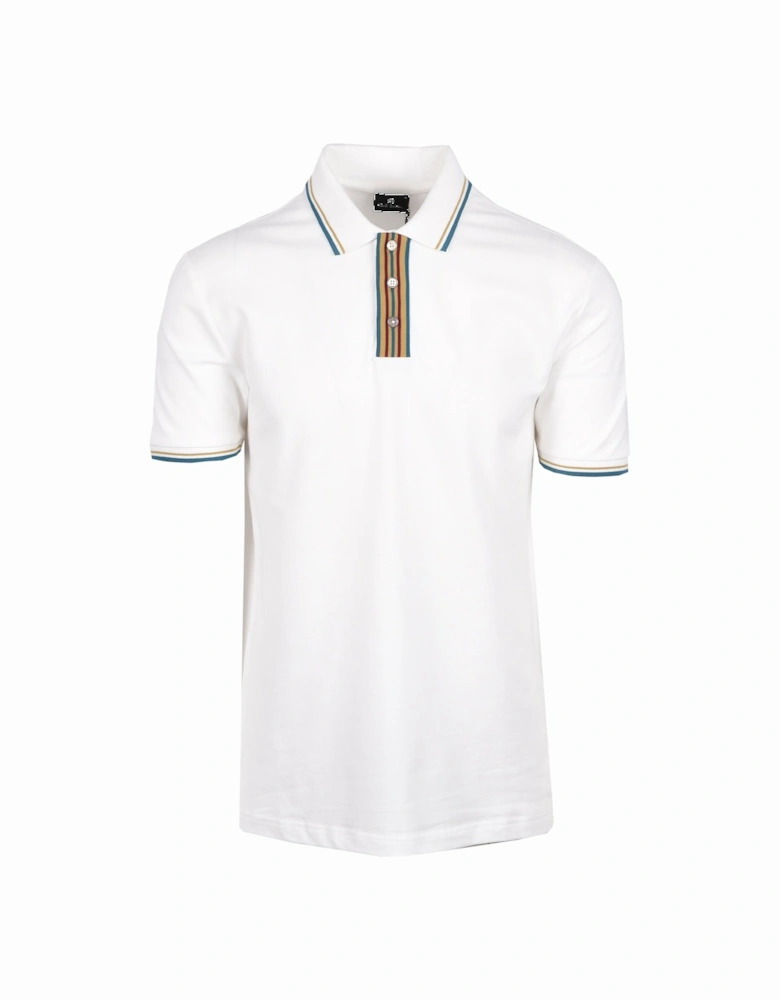 Reg Fit Stripe Placket Polo White