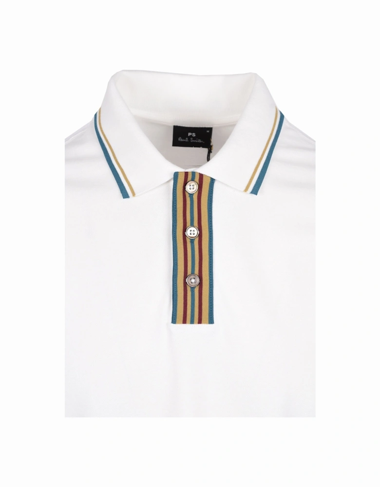 Reg Fit Stripe Placket Polo White