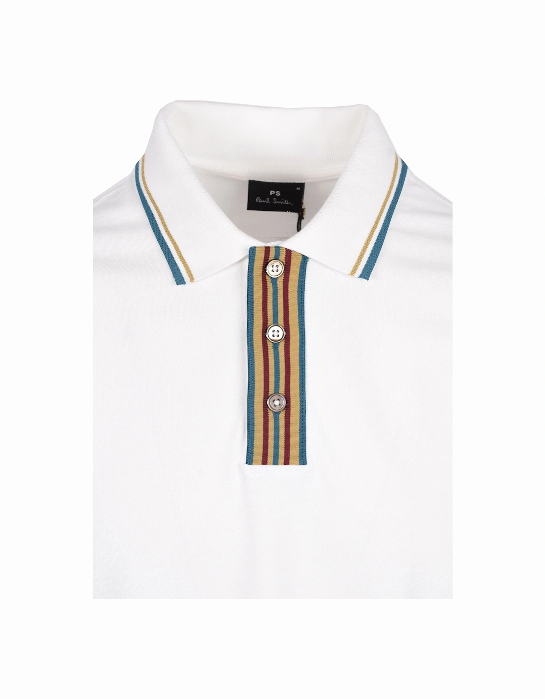 Reg Fit Stripe Placket Polo White
