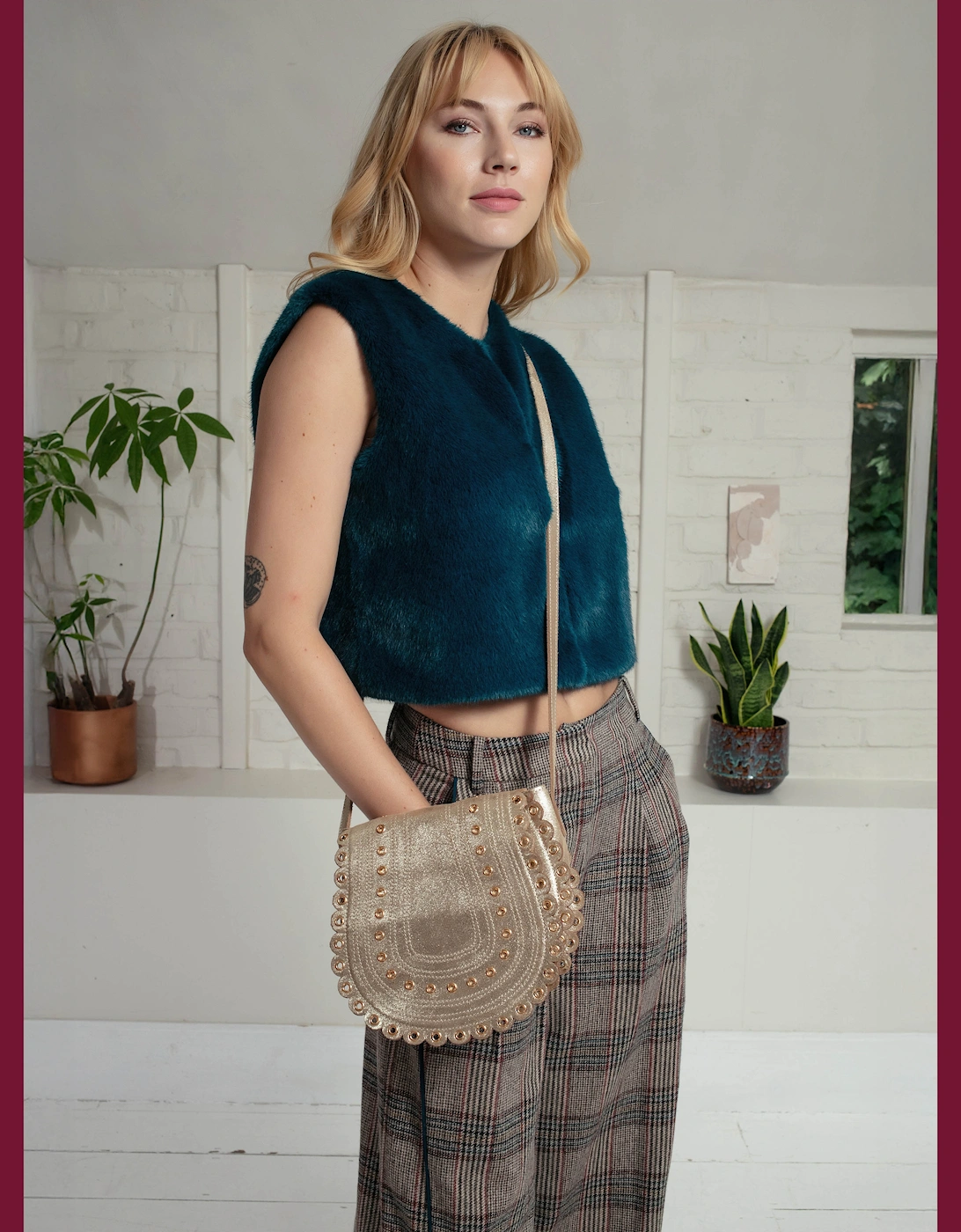 Edelweiss Faux Fur Gilet - Teal, 9 of 8