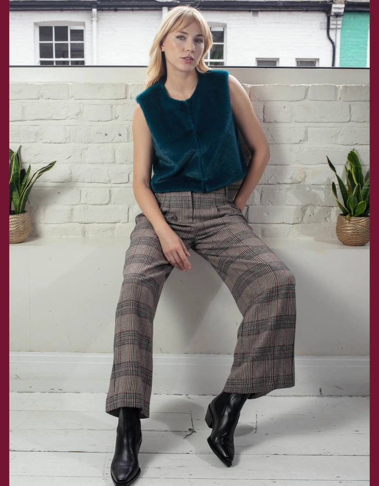 Edelweiss Faux Fur Gilet - Teal