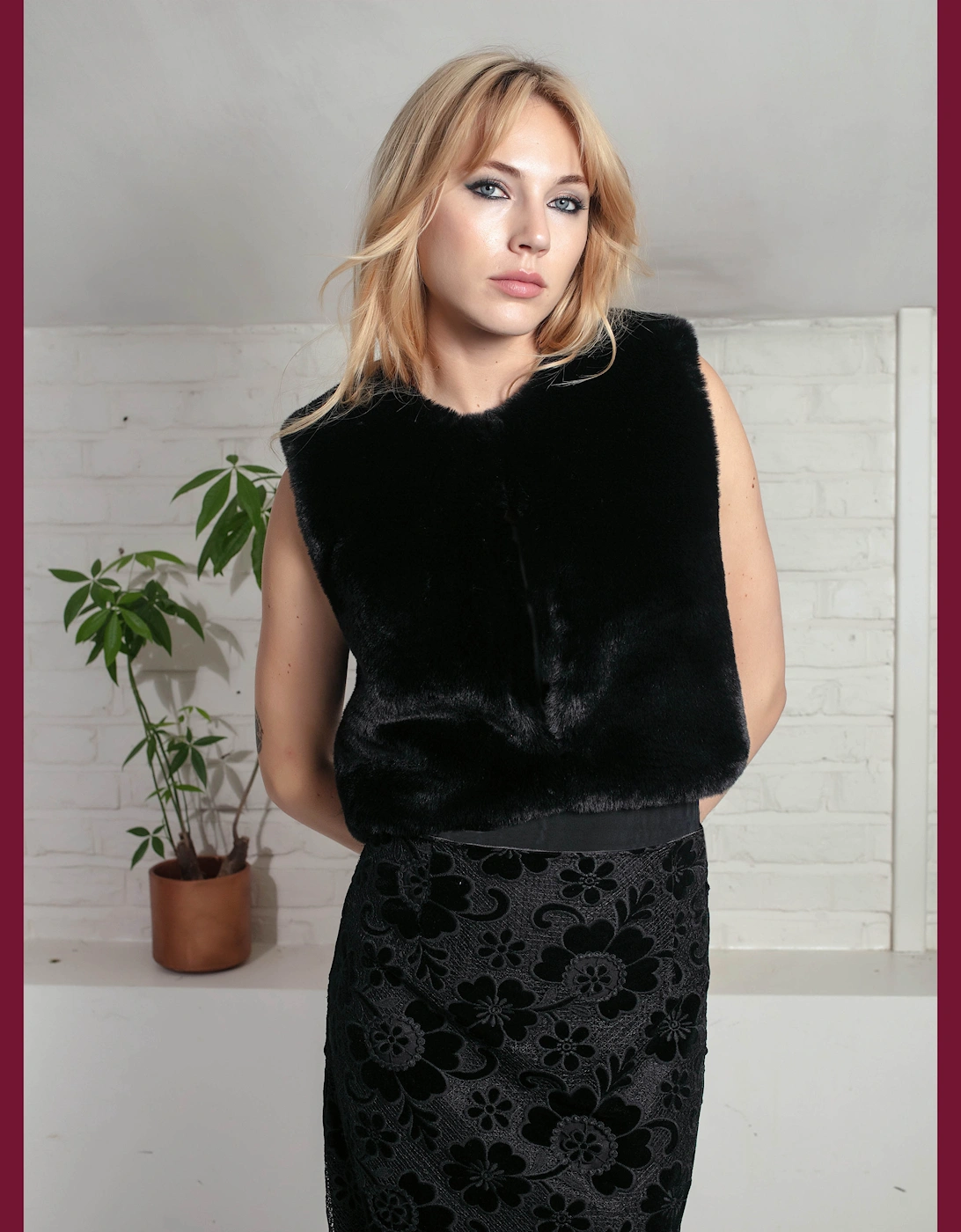 Edelweiss Faux Fur Gilet - Black, 7 of 6