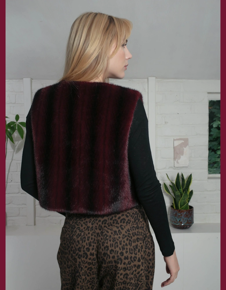 Edelweiss Faux Fur Gilet - Plum Zig Zag