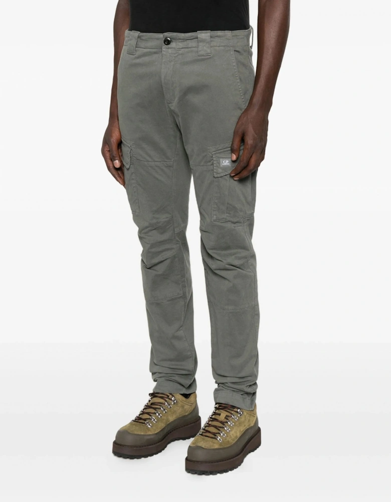Stretch Satin Cargo Pants Grey