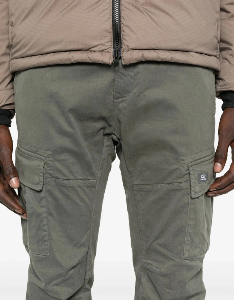Stretch Satin Cargo Pants Grey