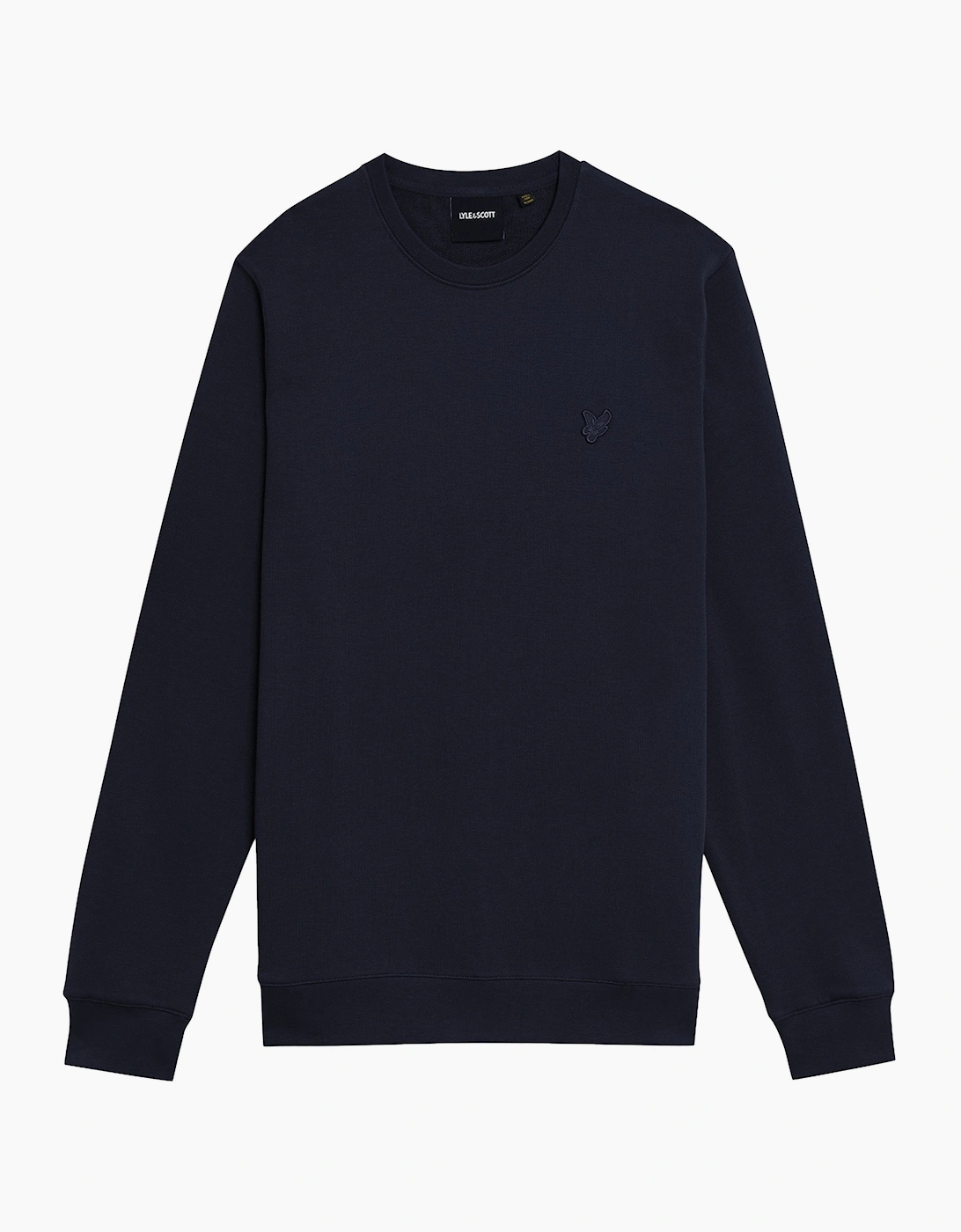 Men's Lyle & Scott Tonal Superfine Crew Neck Sweat - Navy - Size: SMALL