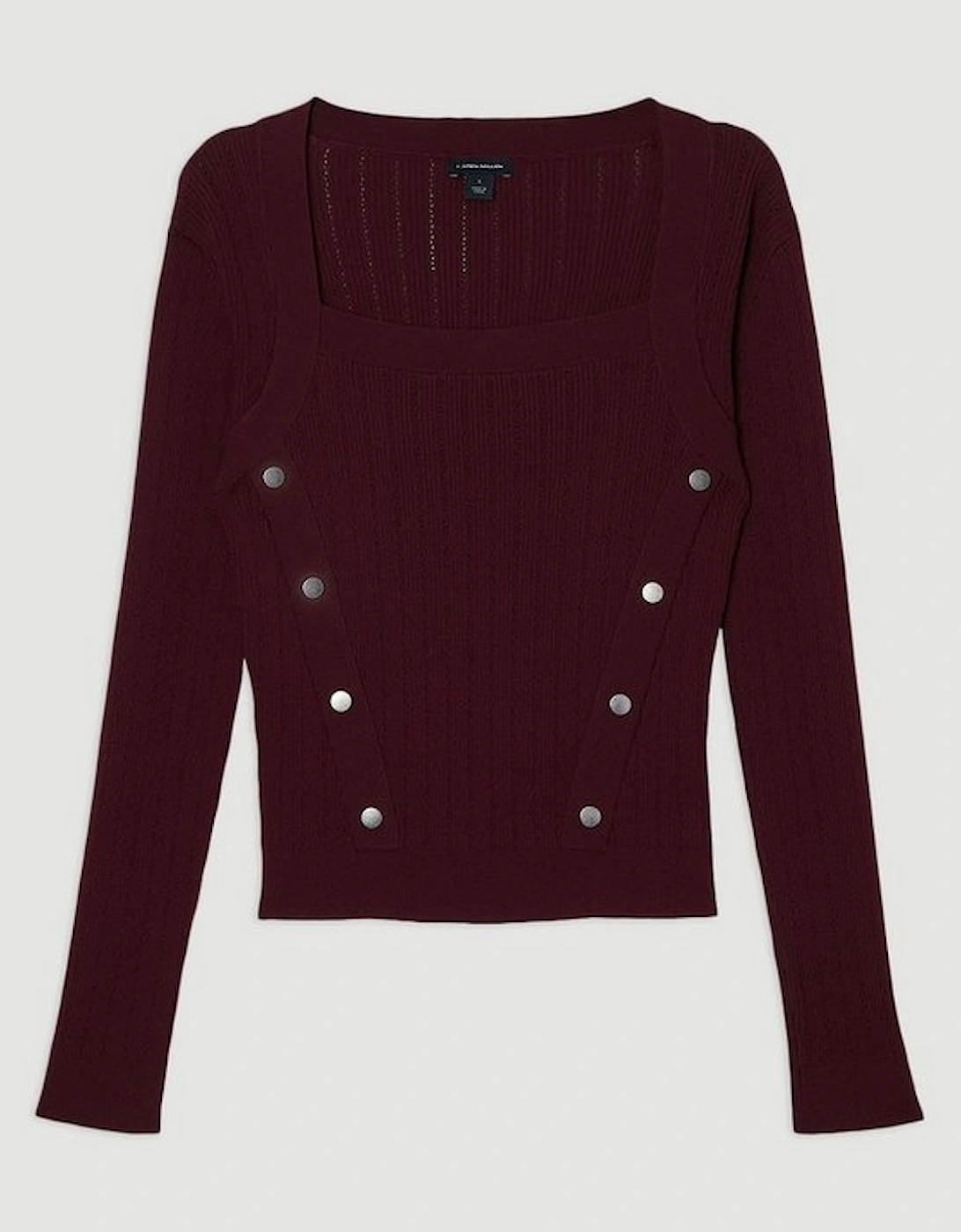 Dome Button Detail Knitted Top