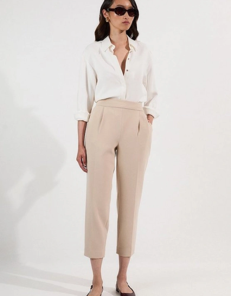 Compact Stretch Essential Tailored High Waist Slim Leg Trouser