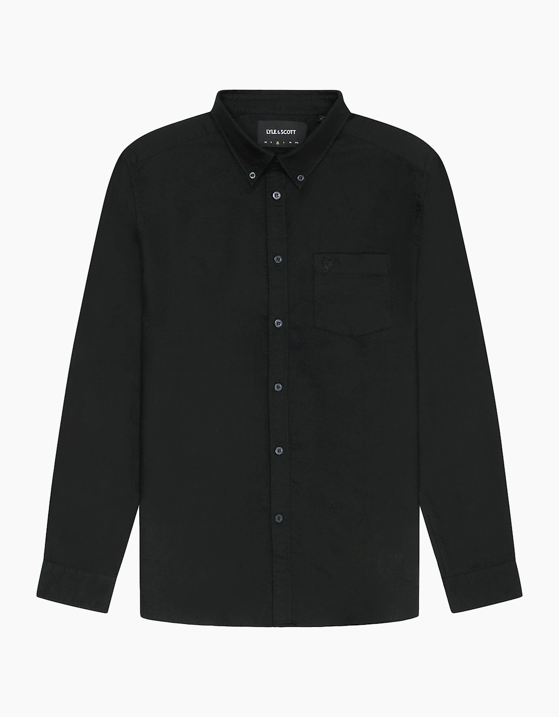 Lyle And Scott Men's Black Lyle & Scott Tonal Plain Oxford Shirt  Regular/36 Small