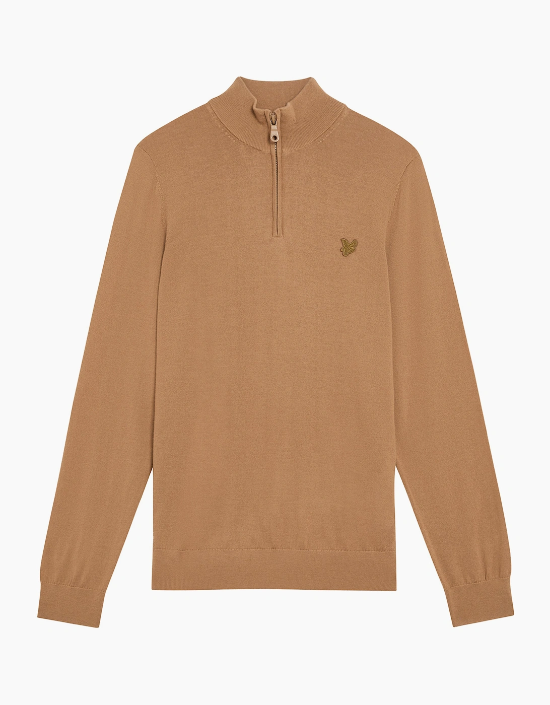 Lyle And Scott Men's Cream Lyle & Scott Tonal Merino Quarter Zip Jumper  Small
