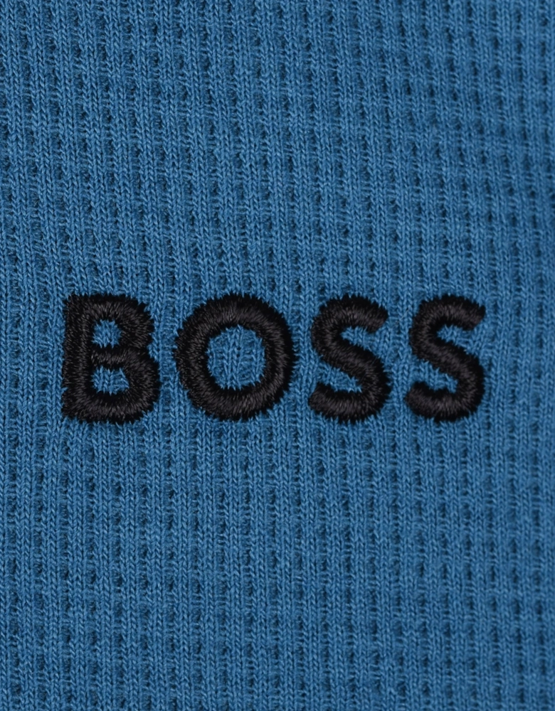 Boss Black Waffle T-Shirt Open Blue