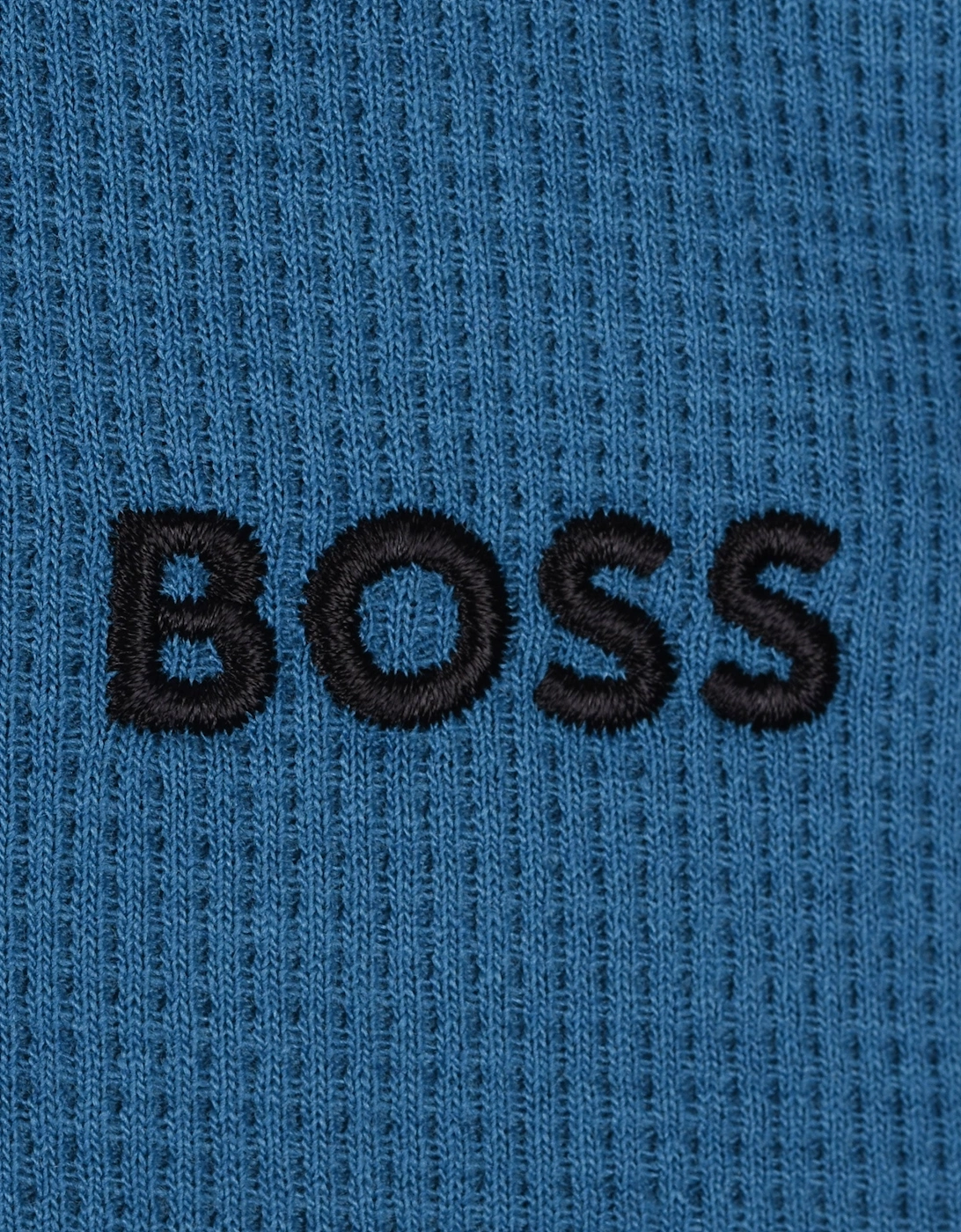 Boss Black Waffle T-Shirt Open Blue