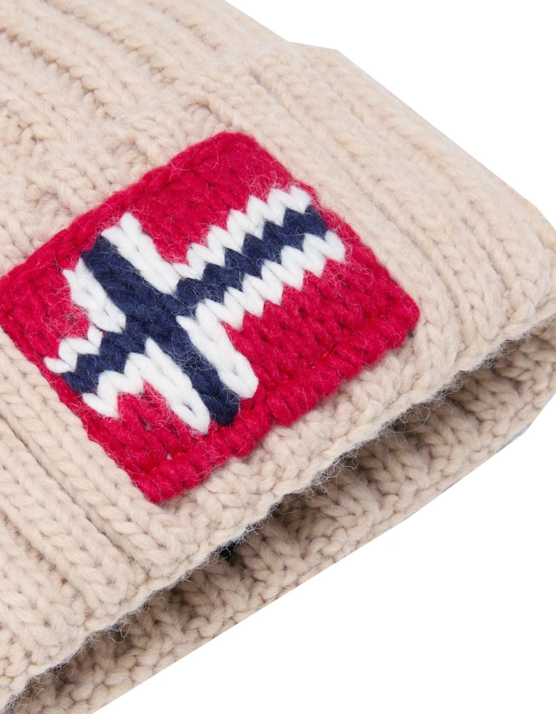 Semiury Bobble Beanie Hat Beige