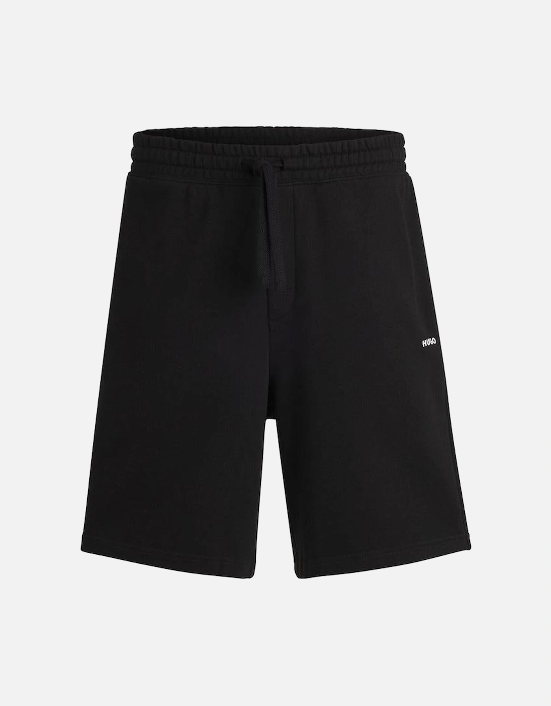 Hugo "Dayono" Relaxed-fit shorts in cotton terry with logo print, Black, 3 of 2