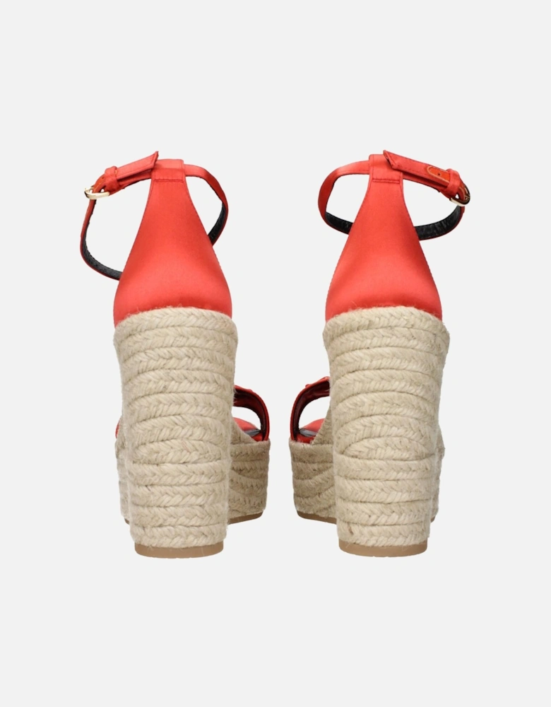 Leather Studded High-Top Sneakers Women - Orange Sandals