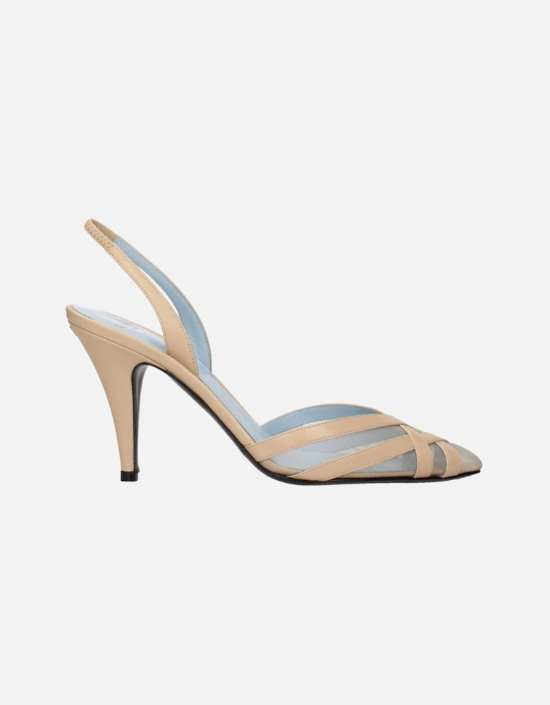 High-Waisted Straight-Leg Denim Jeans Women - Beige Sandals