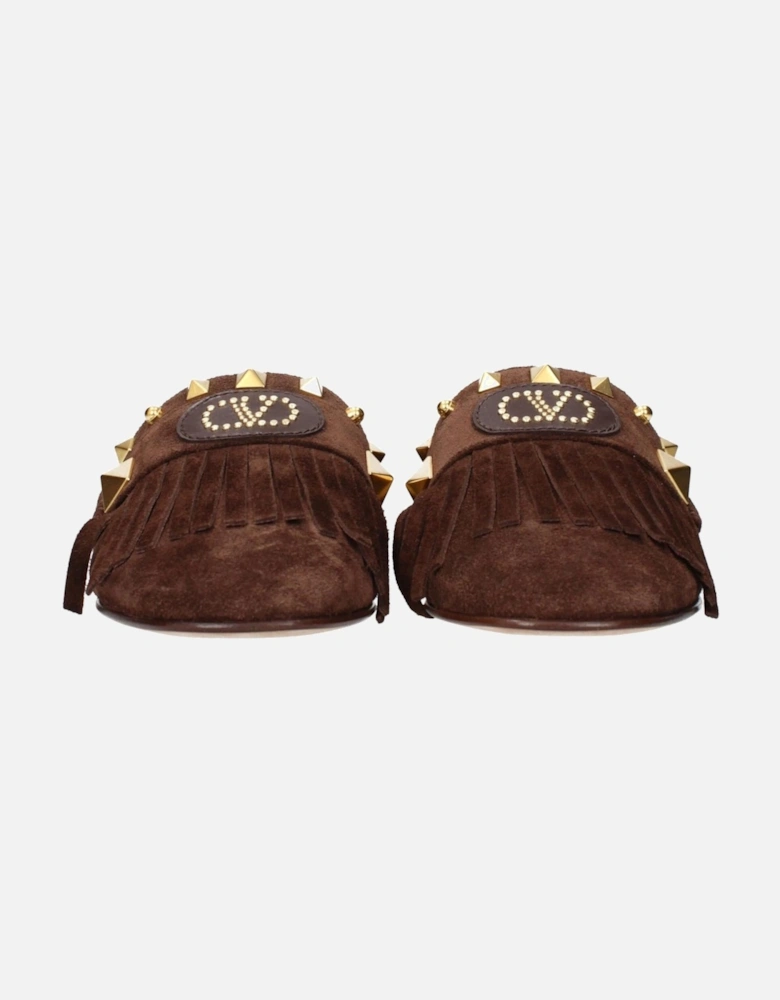 Leather Crossbody Bag with Chain Strap Women - Brown Sandals