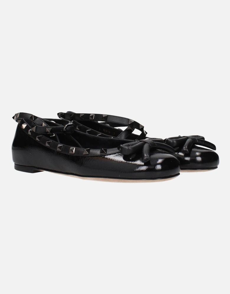 Embellished Leather Strap Sandals Women - Black Shoes