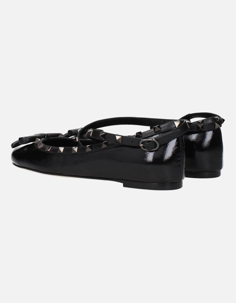 Embellished Leather Strap Sandals Women - Black Shoes