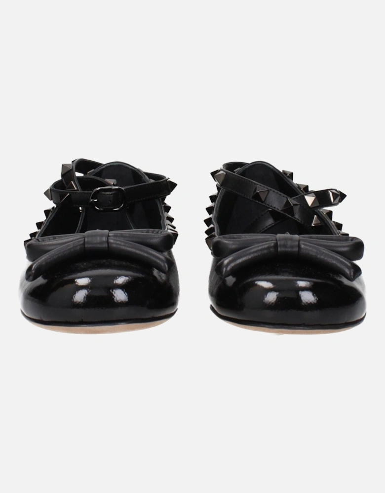Embellished Leather Strap Sandals Women - Black Shoes