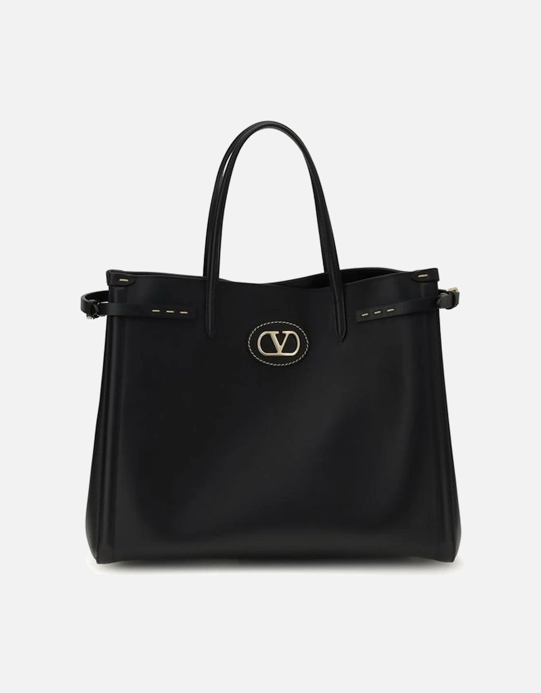 Leather Embossed Logo Tote Bag Women - Black Handbags, 5 of 4