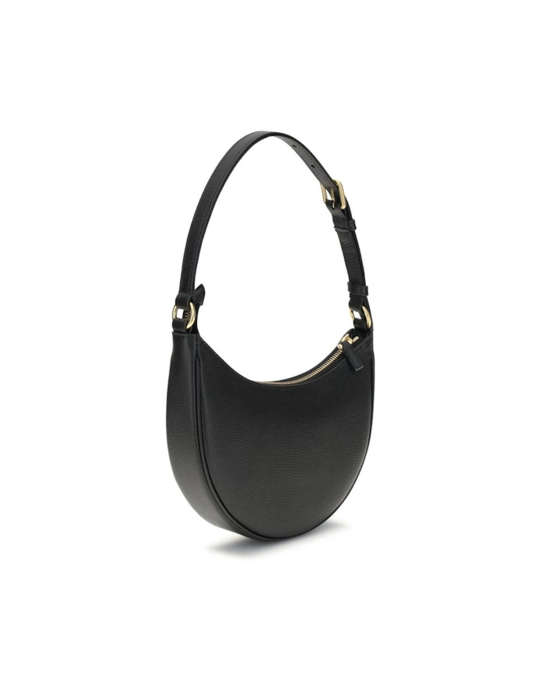 Leather Biker Jacket with Zipper Details Women - Black Shoulder Bags
