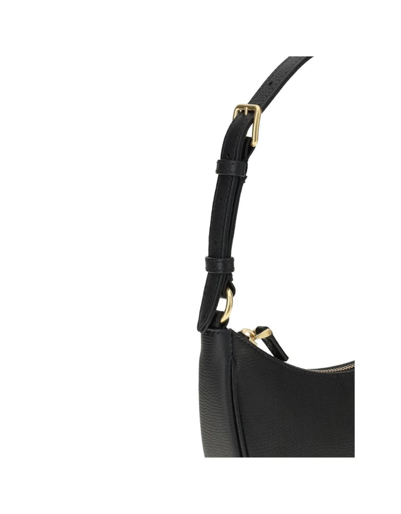 Leather Biker Jacket with Zipper Details Women - Black Shoulder Bags