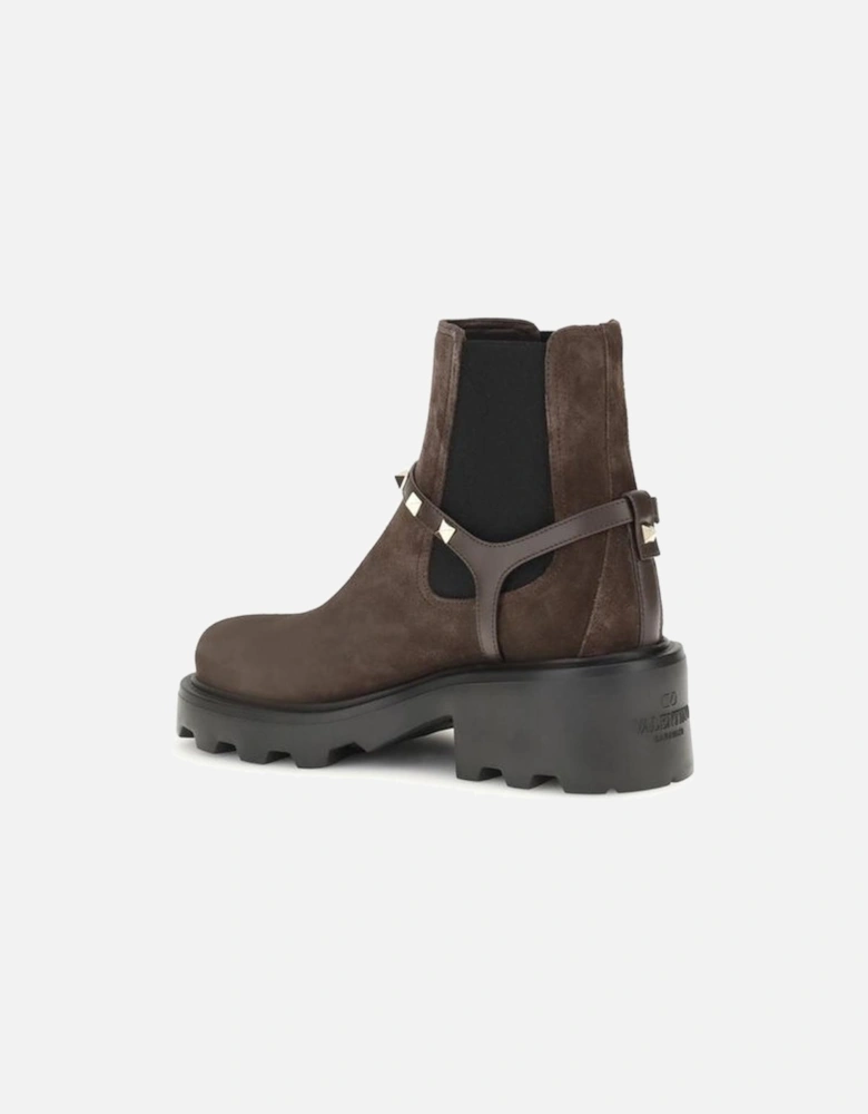 Leather Ankle Boots with Pointed Toe Women - Brown
