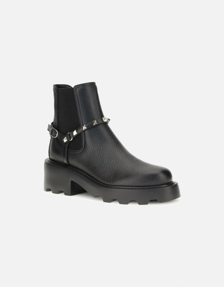 Double-Breasted Wool Blend Coat Women - Black Boots