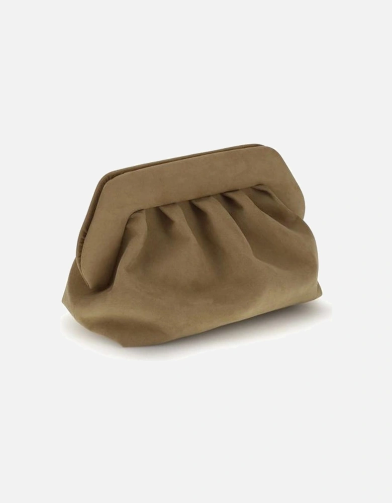 Cashmere Turtleneck Sweater with Ribbed Detailing Women - Beige Clutch