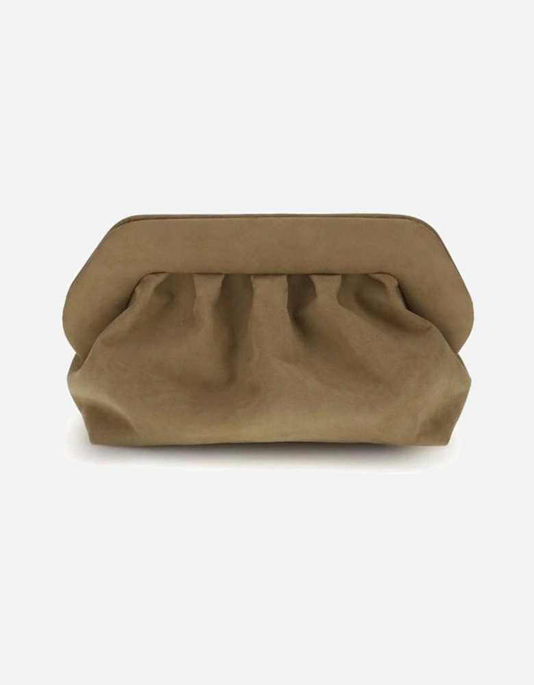 Cashmere Turtleneck Sweater with Ribbed Detailing Women - Beige Clutch