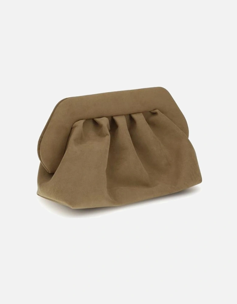 Cashmere Turtleneck Sweater with Ribbed Detailing Women - Beige Clutch